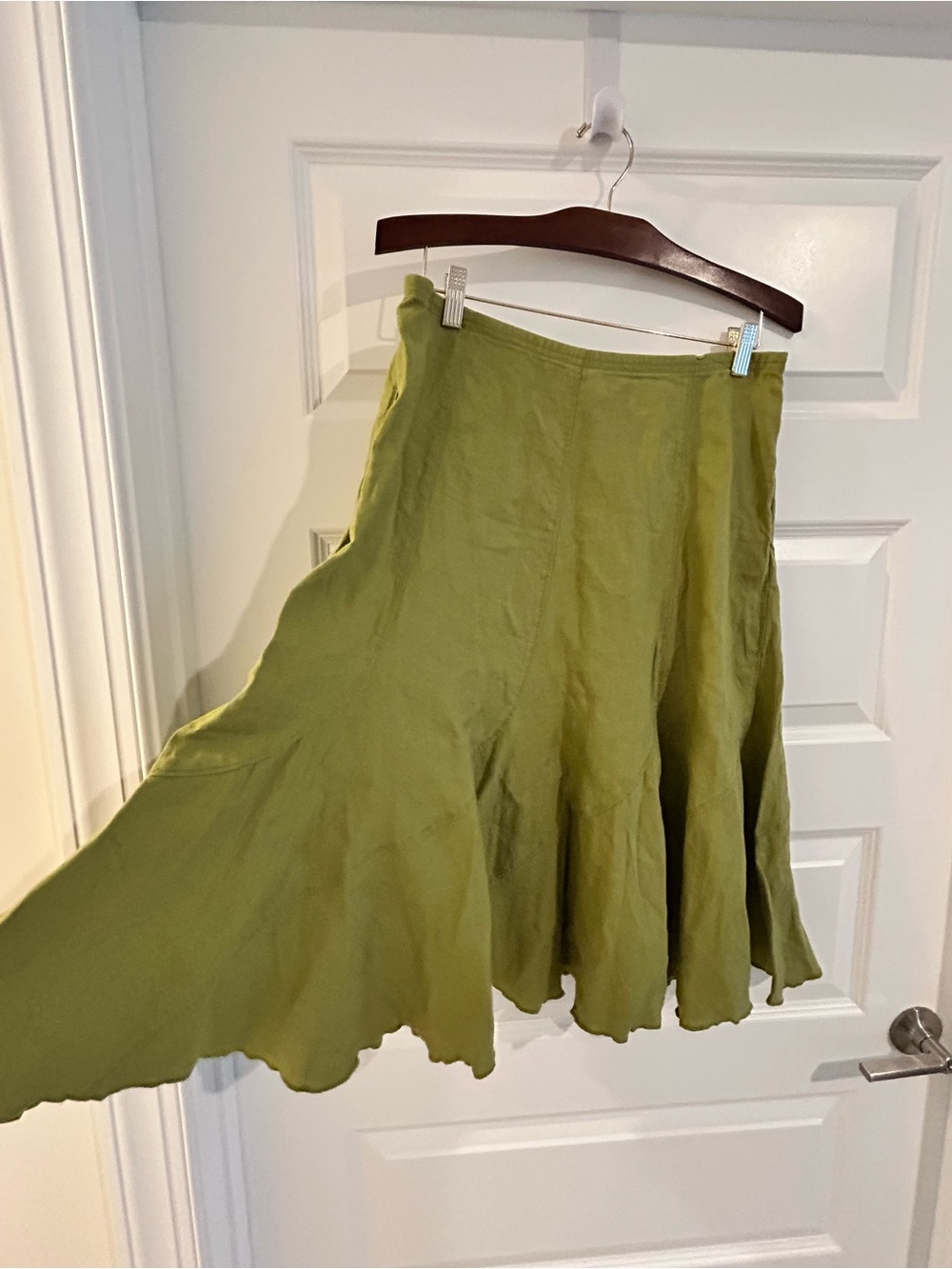 J Jill Linen Flared Skirt Green Size 12